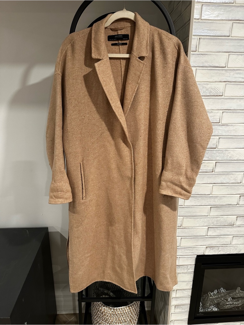 Zara Beige/Tan Handmade Wool-Blend Coat